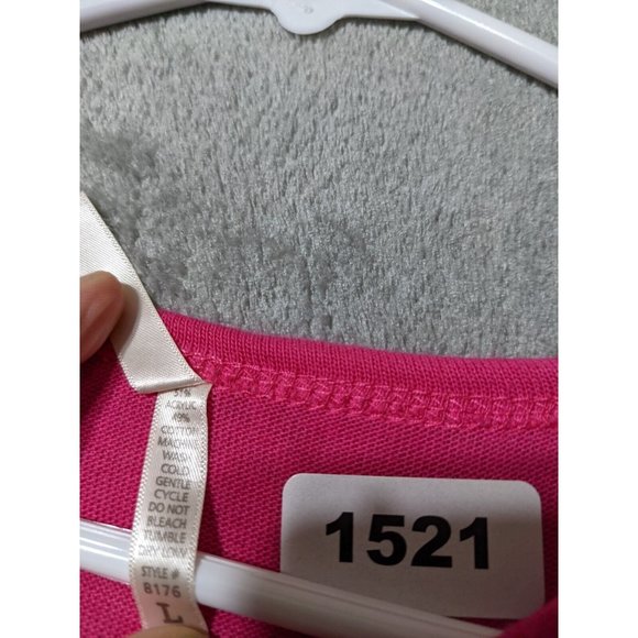 🍑COL STORY Women Knit Sweater Pullover Long Sleeve Solid Pink LARGE(12-14) - Picture 2 of 10